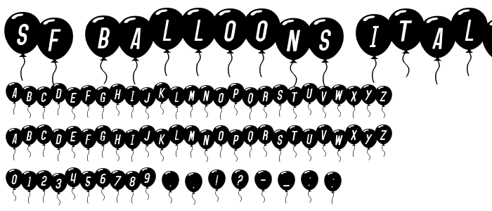 SF Balloons Italic font